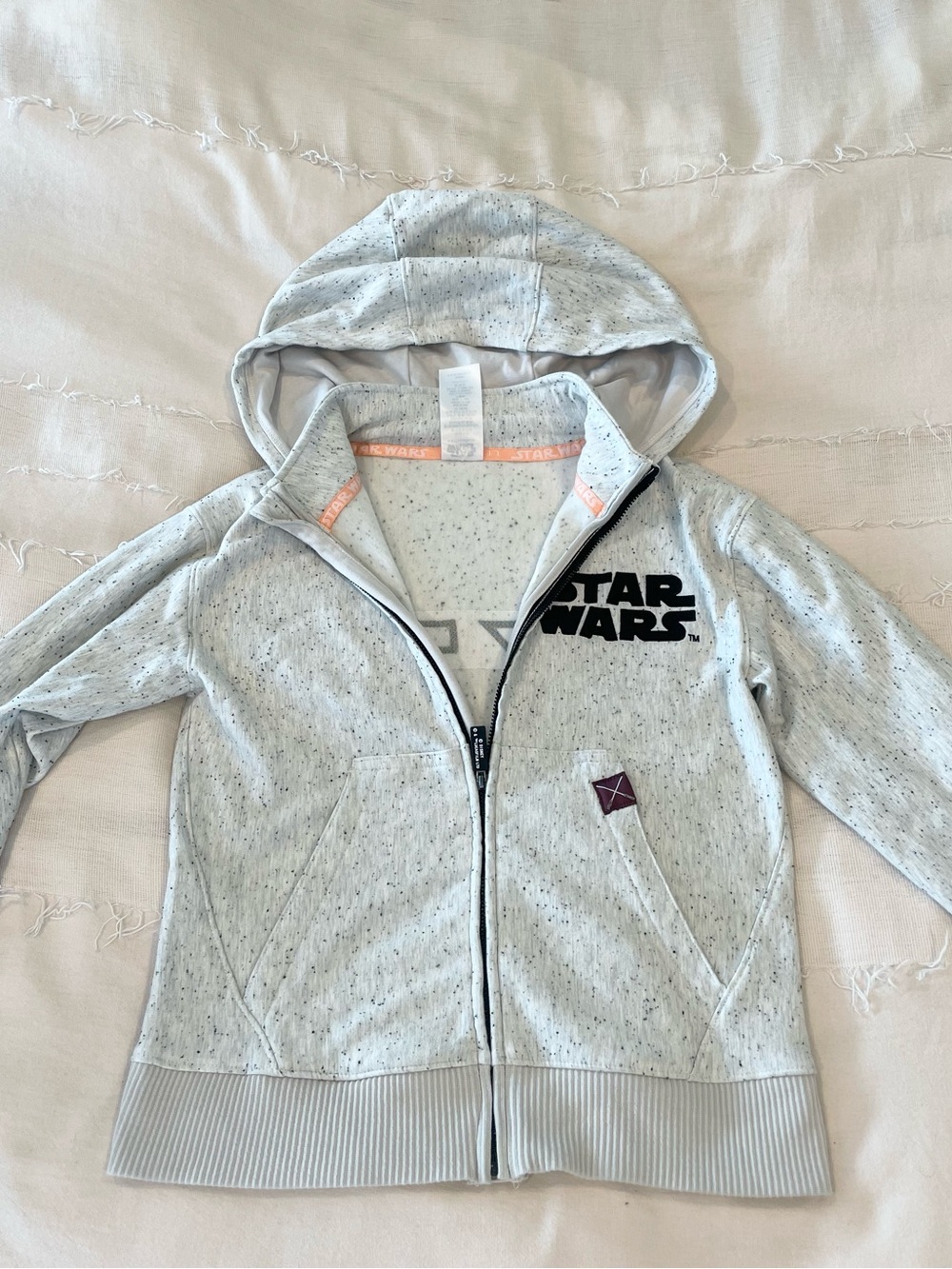 Star Wars Youth Speckled Gray Zip-Up Hoodie